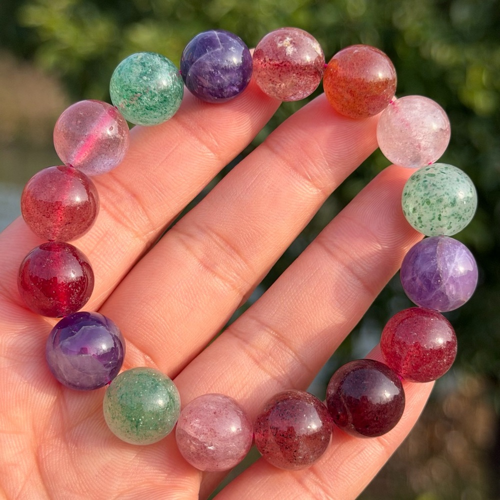 13mm stretchableโ multistone rainbow crystal bracelet 1078